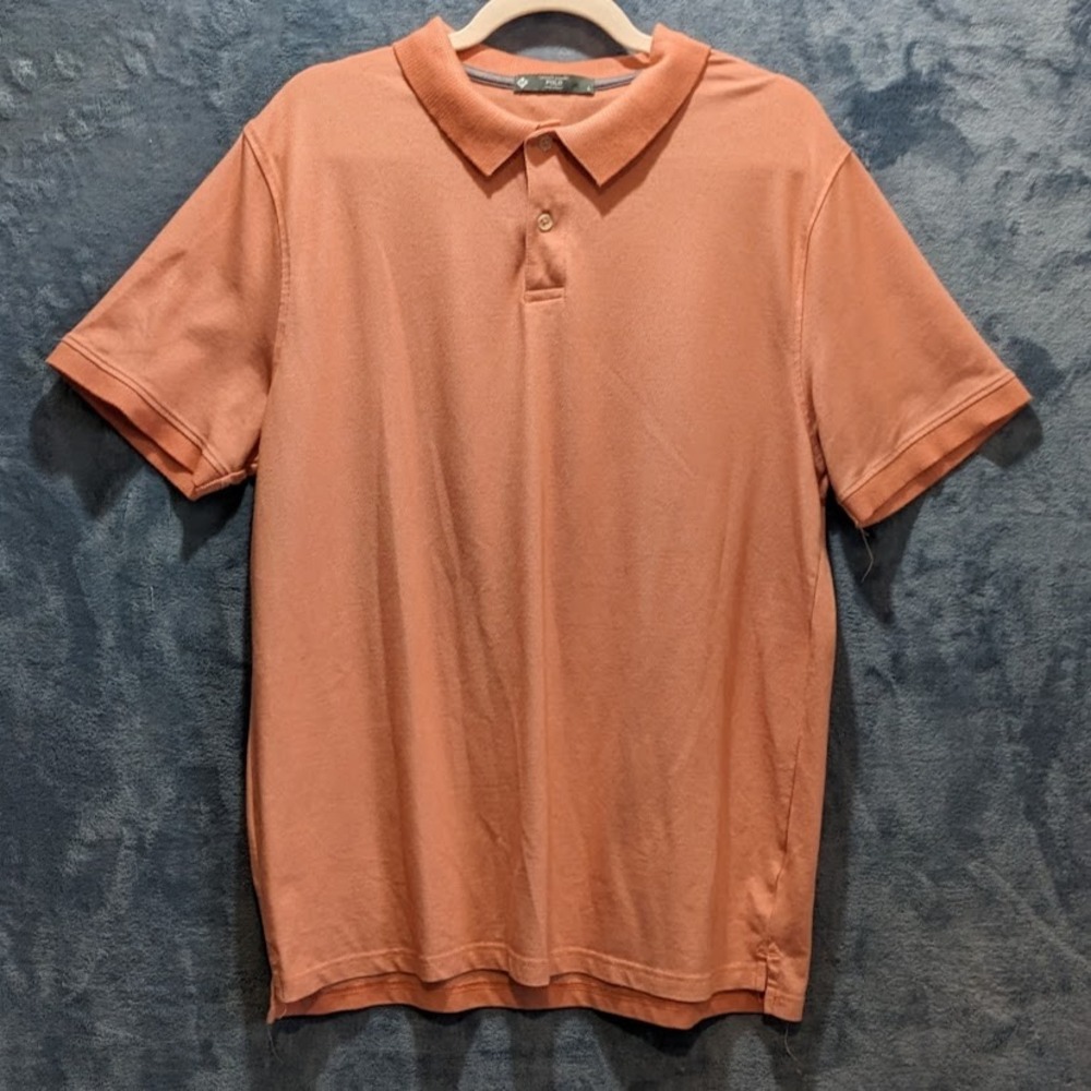 Member's Mark Mens Stretch Cotton Polo Shirt 2 Pack Black Coral Orange Large L - Picture 5 of 16